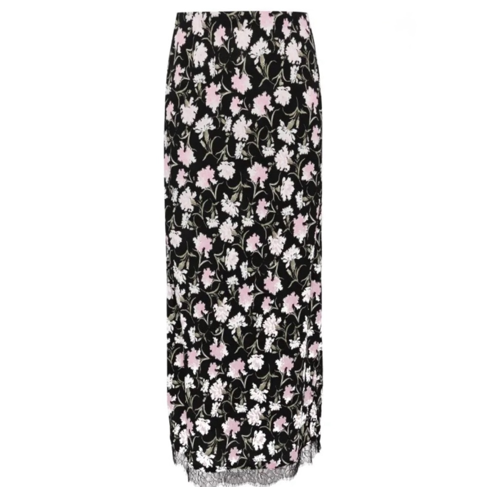 LoveShackFancy Castel Floral Black and Pink Maxi Skirt size XS - Picture 13 of 14